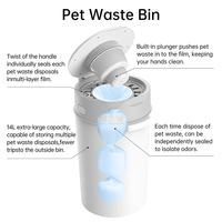 Poubelle écologique pour déchets d'animaux de compagnie de 13 L avec triple système anti-odeurs, sacs à déchets biodégradables à 7 couches scellés, isolation durable contre les odeurs pour chiens