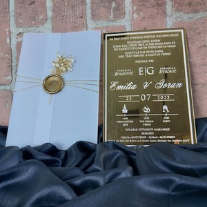 <span class=keywords><strong>Carte</strong></span> <span class=keywords><strong>d</strong></span>'<span class=keywords><strong>invitation</strong></span> de mariage en acrylique avec sceau de cire et fleur séchée pour Quinceanera - Product Image 1