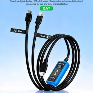 อะแดปเตอร์ชาร์จเร็ว RELIFE <span class=keywords><strong>XA7</strong></span> หน้าจอดิจิตอล 1 ต่อ 2 กำลังไฟ 100W พร้อมระบบตรวจสอบแบบเรียลไทม์ รองรับโทรศัพท์มือถือระบบปฏิบัติการ Android และ iPhone ช่องเสียบ Type-C - Product Image 2