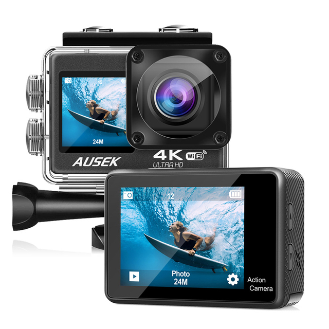 Ausek Pro Camera Waterproof Action Sports Camera 4K Wifi Ausek Pro Vlog 7 Black Action Vlog 11 Black Ausek Action Camera