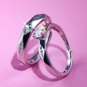 Anello di Fidanzamento da Donna F084 con Zirconia Cubica a Forma di Cuore, Montatura a Griffe Rotonde, Anelli di Moda con Pietre Create in Laboratorio - Product Image 4