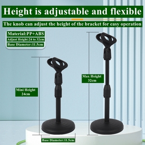 Video Recording <strong>Microphone</strong> Table Stand Bracket Live Streaming Online Broadcast Speech Teacher Smartphone Mic Desk Clip Holder - Product Image 3