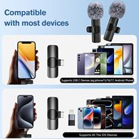 Micrófono Lavalier Inalámbrico Profesional para iPhone/iPad Android, Audio Nítido, Reducción de Ruido, Indicador de Batería