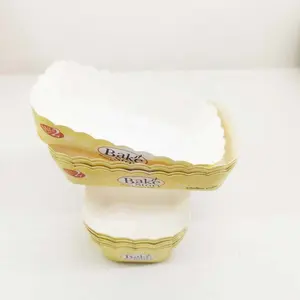 Spuntini di carta usa e getta personalizzati all'ingrosso per uso alimentare vassoio da asporto per gelato bubble waffle vassoio di carta scatola per barche