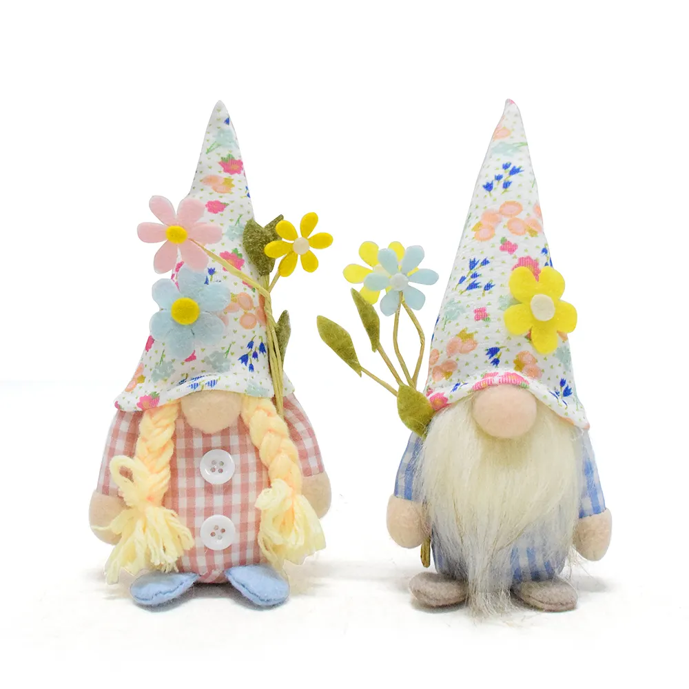 Attiigny 2024 nouveau suédois elfe nain Gonk Figurine Table thé temps plateau décor Floral Mini printemps été gnomes