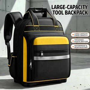 Cross-border popular double-shoulder <b>tool</b> backpack, Oxford cloth <b>tool</b> <b>bag</b>, thickened, wear-resistant, large capacity, - Product Image 2