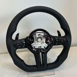 Volante Deportivo de Cuero Negro Perforado para <span class=keywords><strong>BMW</strong></span> A6 A3 A4 A5 Q5 RS3 RS7 Q7 C6 C8 A8 S6 S7 B8 B8.5 B9 S3 <span class=keywords><strong>S4</strong></span> S5 - Product Image 4