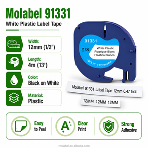 91331 Compatible con <span class=keywords><strong>Dymo</strong></span> <span class=keywords><strong>LetraTag</strong></span> 1/2" X 13' Blanco Paquete de 10 - Product Image 3