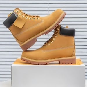 Botas de Trabajo de Alta Calidad Color Amarillo TB, Casuales, de Caña Alta, de Cuero Genuino, Impermeables, para Exteriores - Product Image 5