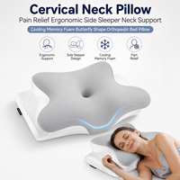 Oreiller cervical ergonomique pour soulager la douleur, soutien du cou pour dormeurs latéraux, mousse à mémoire de forme rafraîchissante, forme papillon, oreiller orthopédique pour lit