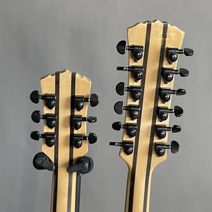 Tùy chỉnh vòng tròn màu đen 12 + 6 dây W âm thanh đôi cổ guitar điện 4emg pickups cơ thể gỗ gụ - Product Image 5