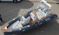 Bateau pneumatique semi-rigide de luxe CE 19,3 pieds 580, coque rigide en fibre de verre, coque en V profond, Orca Hypalon PVC, à vendre