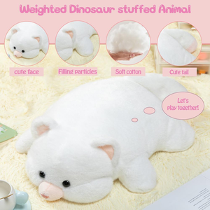 Peluche <span class=keywords><strong>ferret</strong></span> blanc mignon et dodu, avec visage de <span class=keywords><strong>ferret</strong></span> lesté, super douce, confortable à câliner, 18 pouces - Product Image 2