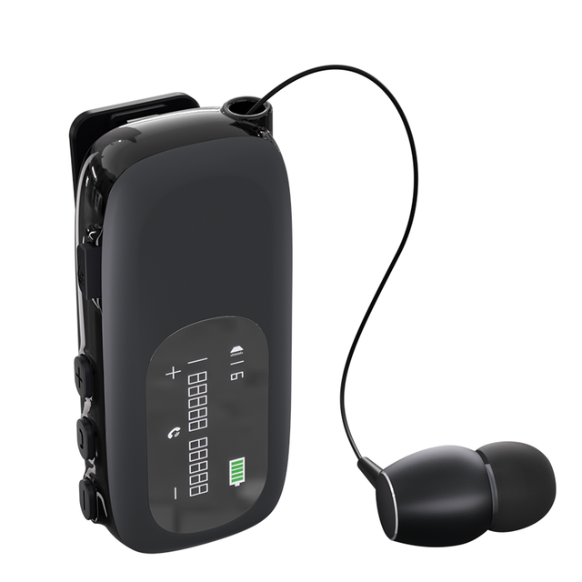 Retractable Cables Call Center Headset Wireless Stereo Earphone for 5.4 Built-in Mic Single Ear Comfortable Sports Earbuds