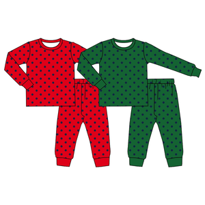 Kids Christmas Polka Dot Long Sleeve Top and Pants Two Pieces Outfits Pajamas Clothes Set for <b>Boys</b> - Product Image 2