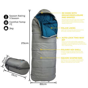Sac de couchage personnalisable LLOYDBERG en polyester imperméable 210T unisexe pour l'hiver, sacs de couchage thermiques pour le camping par temps froid - Product Image 2