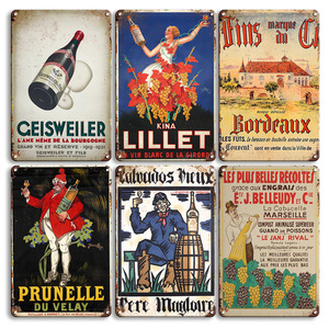 Set di Targhe Metalliche Vintage per Vino e Liquori Francesi, Decorazione Retrò da Parete per Bar, Pub, Casa, Man Cave, Cucina - Product Image 3