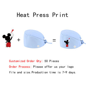 Gorro Quirúrgico de Color Sólido con Botón, para Trabajo en Agencias de Peluquería Canina, Belleza, Laboratorio y Enfermería - Product Image 6