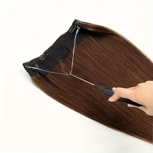 Ekstensi rambut <span class=keywords><strong>Halo</strong></span> manusia kelas atas kuncir ganda ekstensi rambut manusia <span class=keywords><strong>Halo</strong></span> - Product Image 1