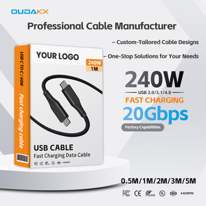 Câble de charge rapide USB-C 20 Gbps 240 W 5A PD3.1 à transfert de données haute vitesse, long câble Type-C 3 m avec LOGO pour PC, directement de l'usine - Product Image 1