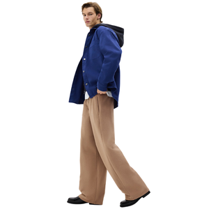 Pantalon droit en molleton d'hiver pour homme de qualité supérieure, taille mi-haute, fermeture élastique, anti-froissement, coupe décontractée - Product Image 2