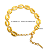 Bracelet Bohème Tendance Style Océan en Acier Inoxydable Plaqué Or 18K PVD avec Breloque Coquillage Creux Géométrique