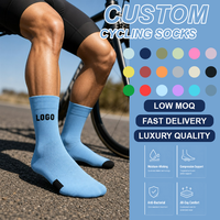 Chaussettes de cyclisme Juncai en coton pour hommes, personnalisables avec logo, pour le vélo de route et le sport, vente en gros