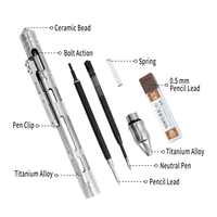 Crayon tactique multifonctionnel en titane, outil d'écriture portable pour l'extérieur, équipement d'autodéfense d'urgence