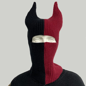 Halloween drôle bloc <span class=keywords><strong>de</strong></span> couleur tricoté chapeau chaud oreille Ski cagoule capuche masque complet avec <span class=keywords><strong>corne</strong></span> <span class=keywords><strong>de</strong></span> démon - Product Image 6