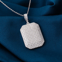 Collier pendentif en pierre précieuse Ice Hip Hop Moissante, plaqué argent 925, or blanc, pendentif de poitrine, bijoux fins et élégants pour femmes