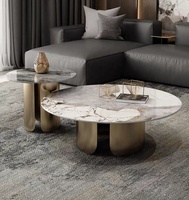 Table basse moderne minimaliste Pandora Rock Board Light, luxe simple, salon, maison, meuble en pierre et bois, petite taille
