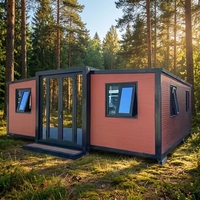 Maison conteneur extensible 20ft 40ft, kit de maisonnette préfabriquée autonome, modules d'appoint, maison d'hôtes, véranda, certifié Solar WaterMark CE