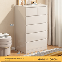 Commode blanche multicouche sur mesure Mobilier de chambre Commodes de rangement en bois Armoire à 6 tiroirs