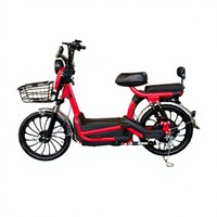 Vélo électrique 48V avec moteur roue arrière, cadre en acier haute teneur en carbone, freins à disque avant/arrière, batterie plomb-acide, autonomie 55-65 km, vitesse maximale 25 km/h