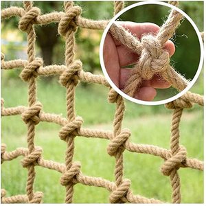 Hanf Naturseil-Kletternetz Kinder-Sicherheitsnetz Jute-Netzwerk Maßgefertigtes Weiches Langlebiges Kinder-Kletternetz - Product Image 4