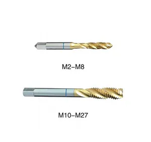 M4 Bor Gabungan Spiral & Ketuk M3-M12 Tangan M38x1. 5 dan Die M35 Tap Ulir Ulir Inci M36 Tap Spiral Flute Tap