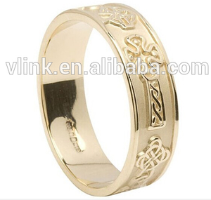 Anello da Uomo con Croce Celtica - Placcato <span class=keywords><strong>Oro</strong></span> Giallo 14k - Produzione Cinese Vlink Jewelry Supply Nuovi Modelli di Anelli in <span class=keywords><strong>Oro</strong></span> per Uomo - Product Image 2