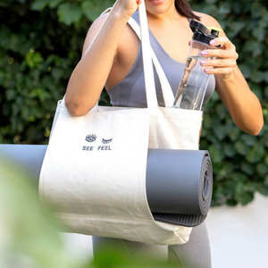 Sac en toile de yoga robuste de grande capacité en toile avec logo personnalisé sac fourre-tout multifonctionnel - Product Image 4