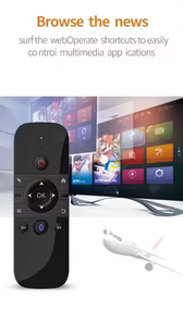 M8 điều khiển từ xa bằng giọng nói chuột không khí hai mặt không dây hồng ngoại học tập chuột không khí + Bàn phím mini - Product Image 4