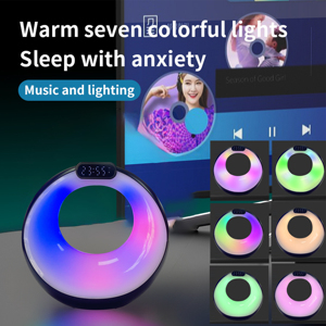 Haut-parleur sans fil, veilleuse <span class=keywords><strong>de</strong></span> <span class=keywords><strong>chevet</strong></span>, réveil numérique, commande par application intelligente, <span class=keywords><strong>lampe</strong></span> <span class=keywords><strong>de</strong></span> table pour la maison, haut-parleur - Product Image 6