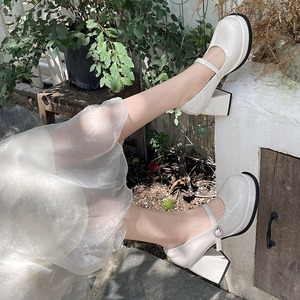 รองเท้าส้นหนาสไตล์ฝรั่งเศสย้อนยุคสำหรับผู้หญิงรุ่นใหม่ปี 2026 รองเท้าหนังลำลองสำหรับฤดูร้อน - Product Image 3