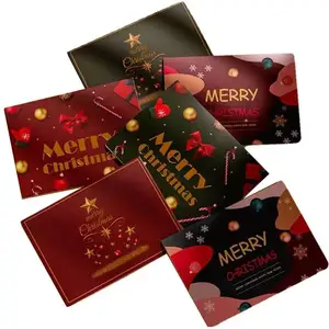 Oem 24 Ontwerpen Xmas Goud Stempelen Papieren Kaarten Merry Ch Sim Kaart Houder Papier Heavy Duty Houder Hanger Papieren Kaarten