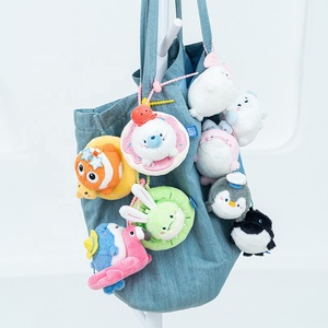 Aangepaste Oceaan Pluche Sleutelhanger Schattig Zee Dier Gevuld Vis Pinguïn Dolfijn Mini Narwal Tas Charm Kindercadeau Zacht Speelgoed - Product Image 1