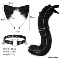 Ensemble oreilles et queue d'animaux Anime réalistes faits à la main bandeau d'oreille de chat et collier de queue de renard pince à cheveux accessoires de déguisement en gros