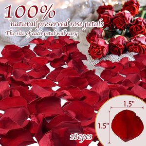180 pezzi di <span class=keywords><strong>confetti</strong></span> di petali di rosa rossa veri e propri <span class=keywords><strong>fiori</strong></span> da sposa conservati congelati per proposta di san valentino baby shower deco - Product Image 4
