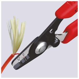 Pelacables KNIPEX 12 82 130 SB para fibra óptica con empuñaduras de plástico bruñidas 130 mm - Product Image 3