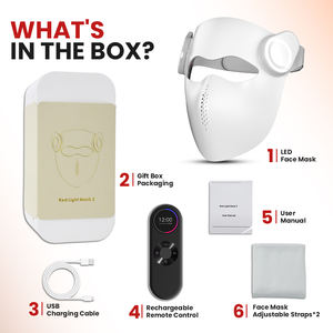 Maschera per Terapia a Luce Rossa Wireless con Controllo Vocale AI, Maschera Facciale a <span class=keywords><strong>LED</strong></span> Infrarossi in Silicone - Product Image 6