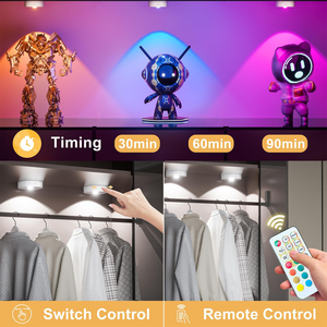 Puck <b>Lights</b> with Remote, 13 Colors Rechargeable Night <b>Light</b>, Under Cabinet Lighting with Multicolor and Timing Function - Product Image 4