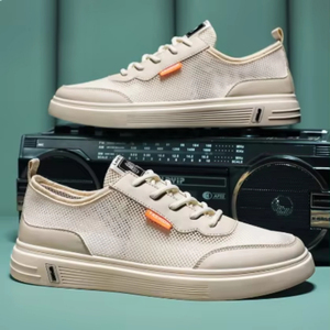 รองเท้าผ้าตาข่ายระบายอากาศสำหรับผู้ชาย สไตล์ลำลอง ทนทานต่อการสึกหรอ ป้องกันกลิ่น กันลื่น ดีไซน์โปร่ง รุ่นใหม่ สไตล์ชังกี้ - Product Image 2