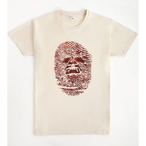 T-shirt Chewprint unisex per adulti, taglia media, design con impronta digitale rossa - Product Image 1